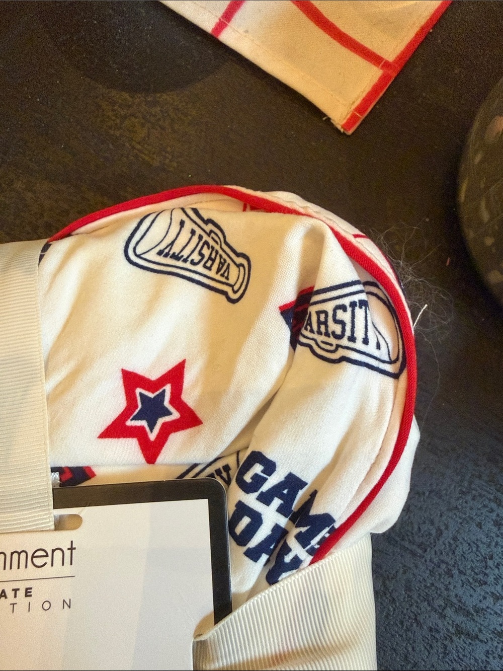 Tailgate Collection White & Red Star PJ Set football theme - Picture 4 of 5